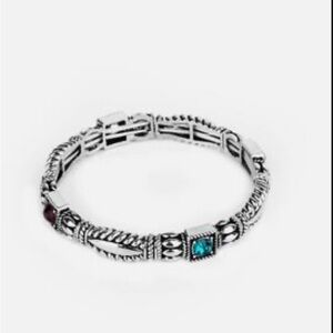 Elegant Silver Bracelet with Multi Color Accents